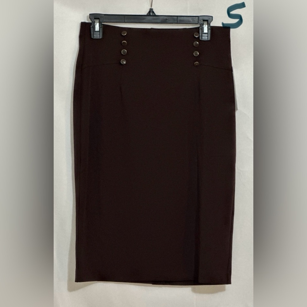 LADIES NYCC BROWN SKIRT WITH BUTTONS